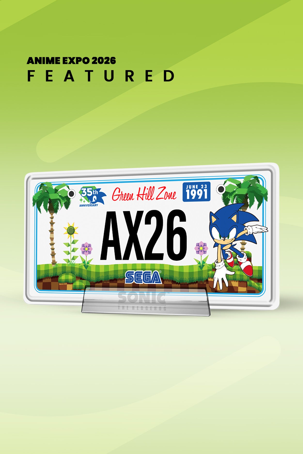 ラスト1点のみ！IU OFFICIAL SONIC RING 11号 Sonic the Hedgehog: 35th Anniversary AX 2026 Metal License Plate