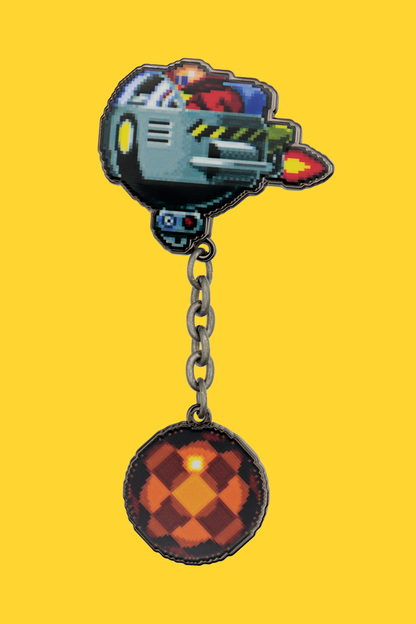 Sonic the Hedgehog: Dr. Eggman Egg Mobile Chained Pin Badge by Fanattik