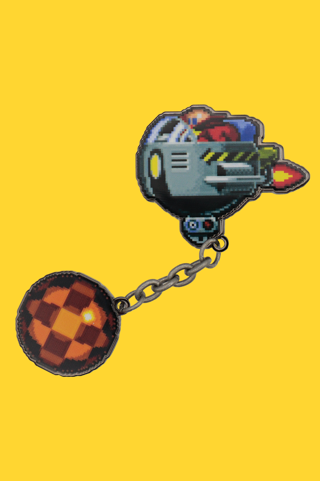 Sonic the Hedgehog: Dr. Eggman Egg Mobile Chained Pin Badge by Fanattik