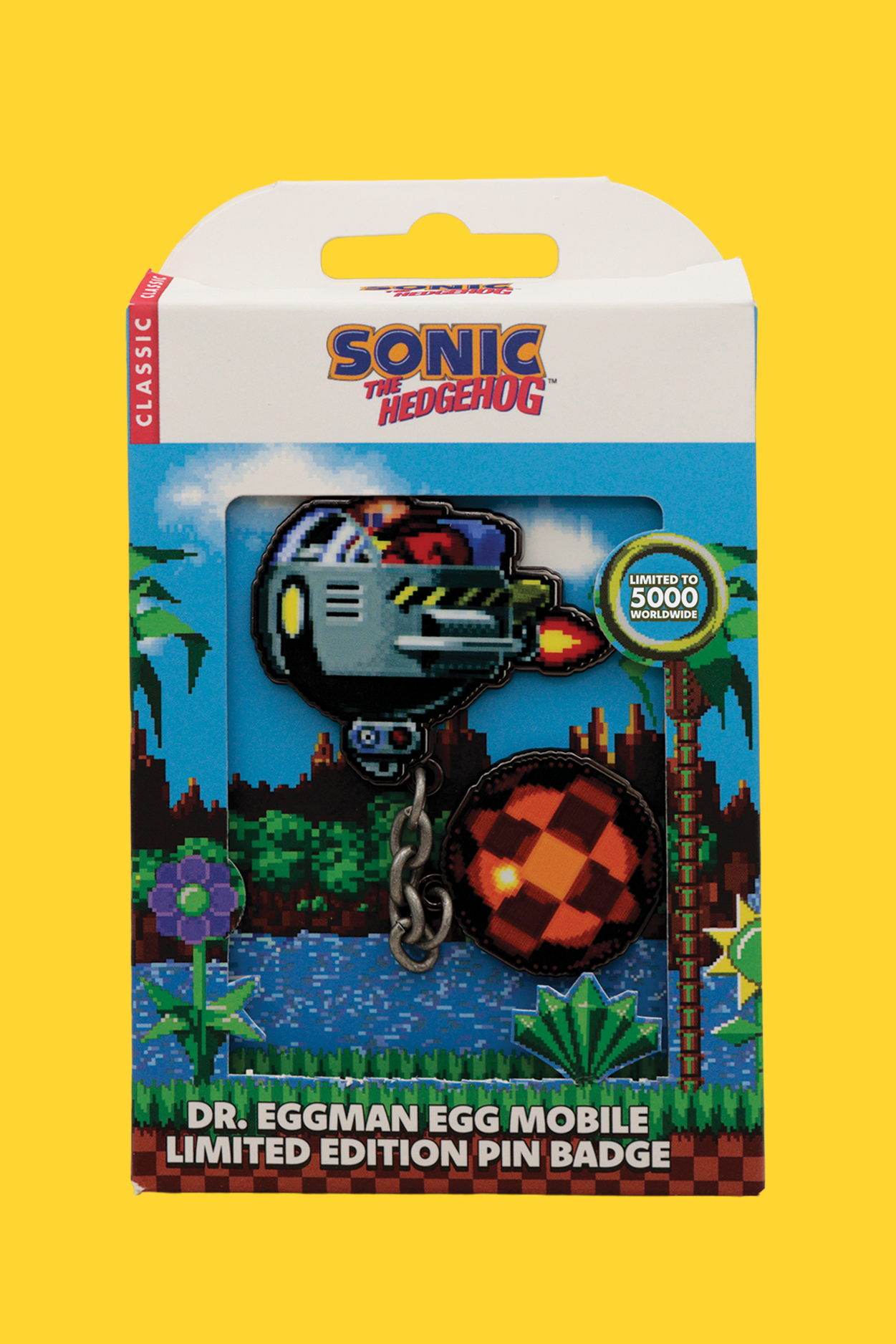 Sonic the Hedgehog: Dr. Eggman Egg Mobile Chained Pin Badge by Fanattik