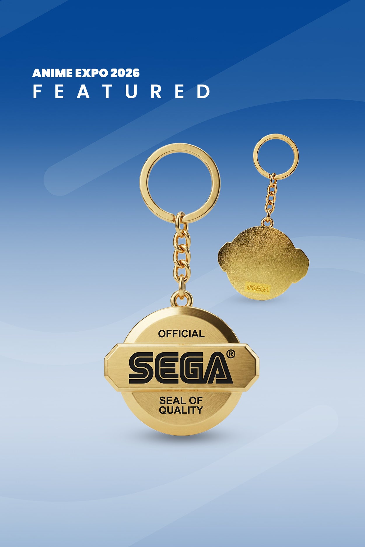 SEGA Gold Seal Metal Keychain