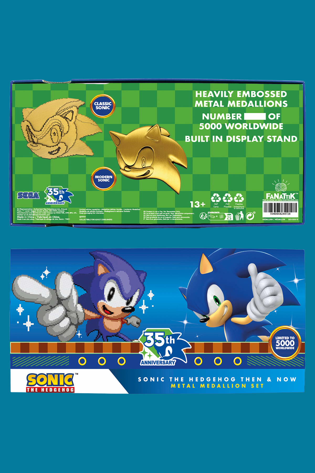 Sonic the Hedgehog: 35th Anniversary Limited Edition Then & Now Medallion Set by Fanattik