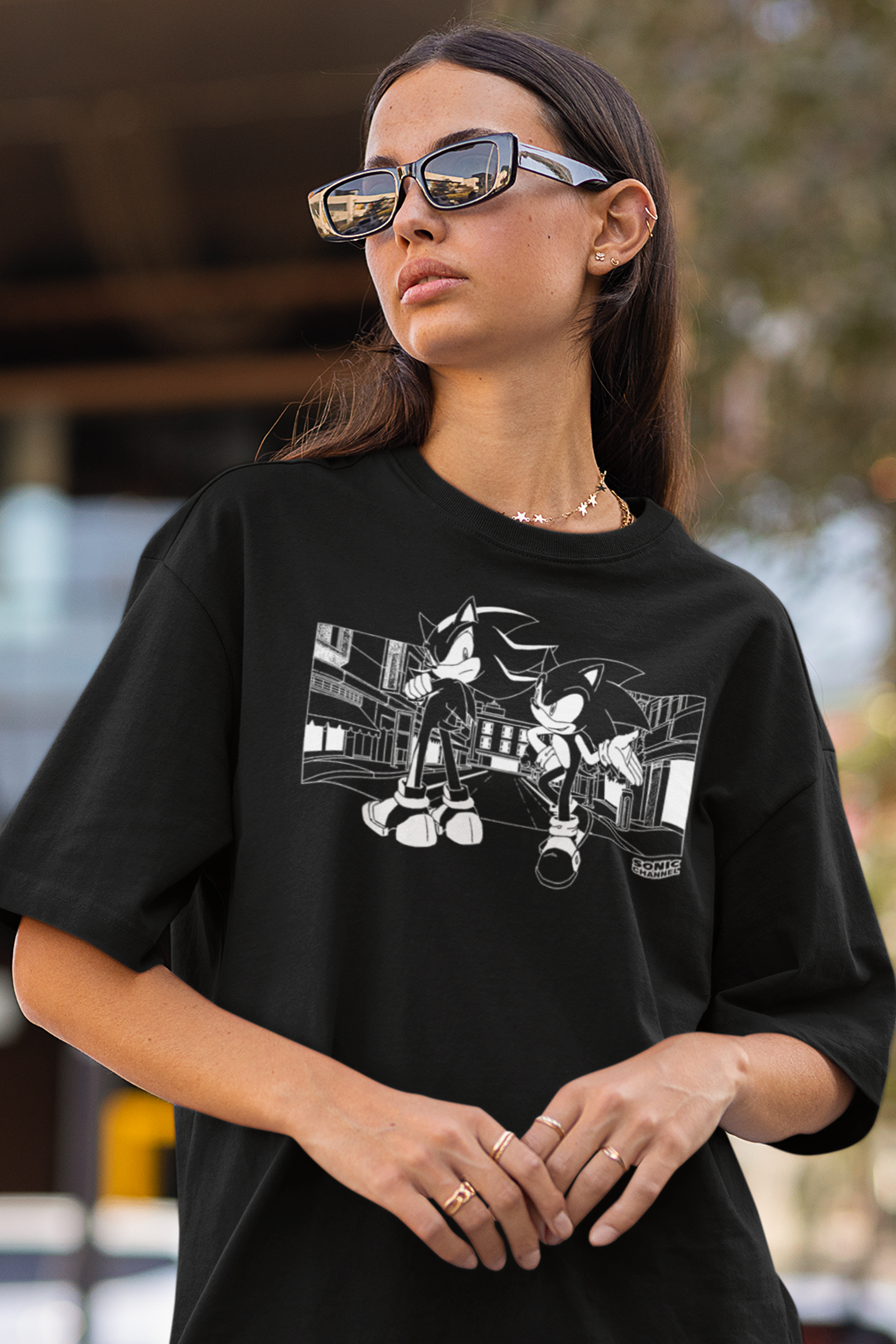 Sonic The Hedgehog: Sonic and Shadow Wallpaper Cover Story Tee