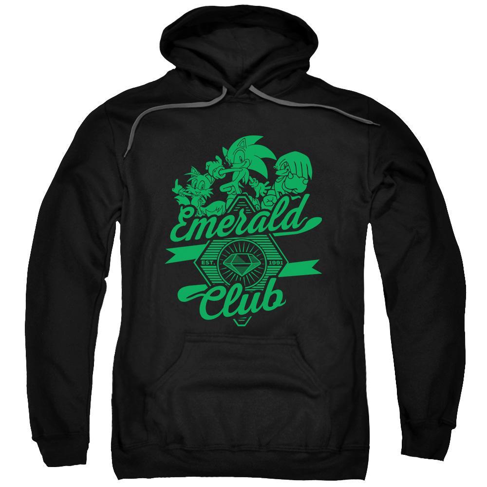 Sonic Patchwork Emerald Club Black Hoodie Sega Shop