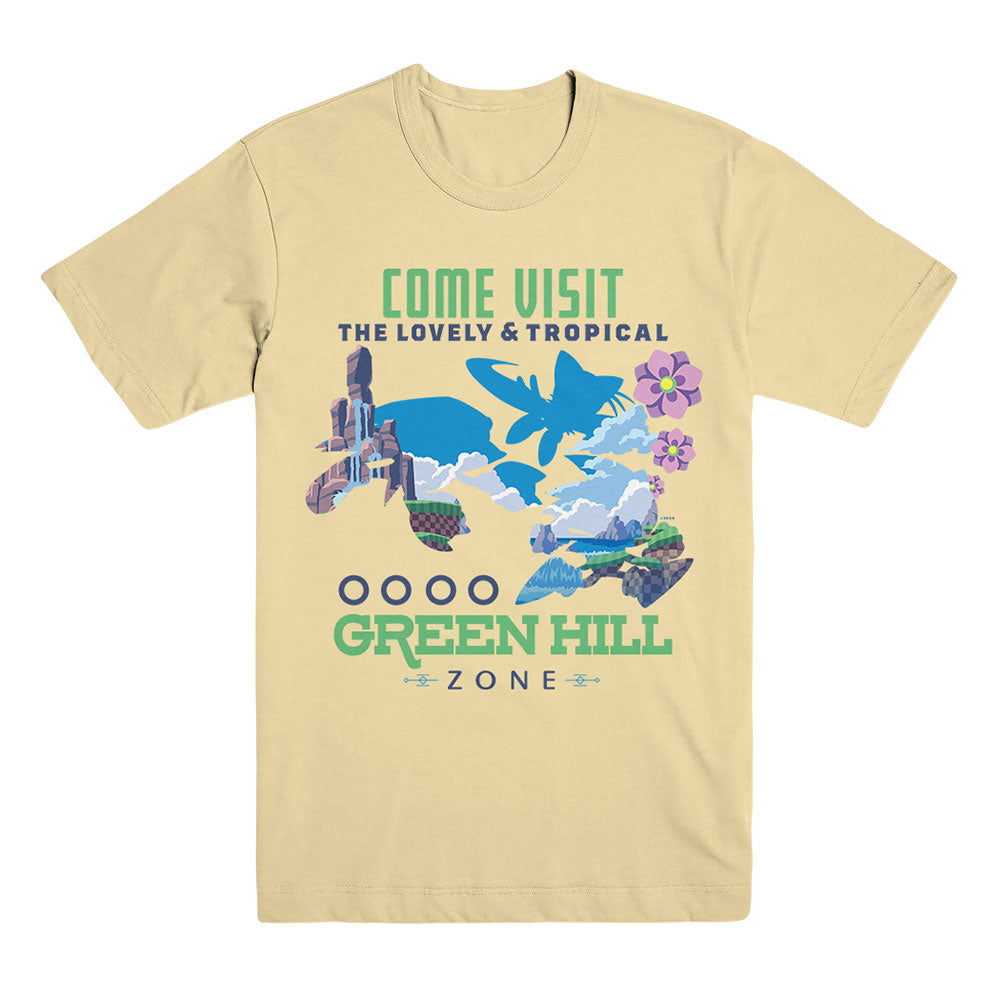 Come Visit Green Hill Zone Yellow Tee Shirt – Sega Shop